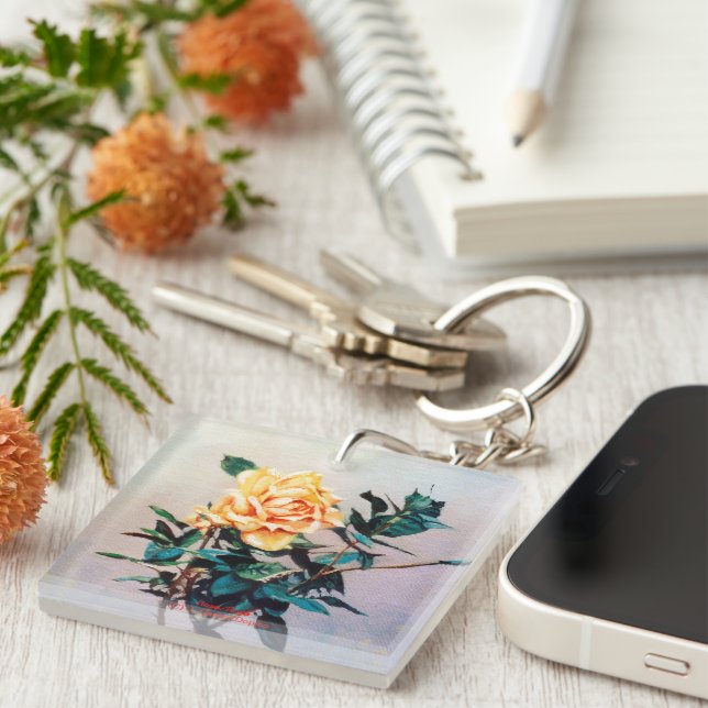 Rosa/Rose Key Ring (Front Right)