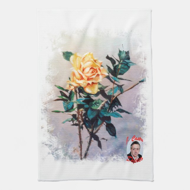 Rosa/Rose Tea Towel (Vertical)