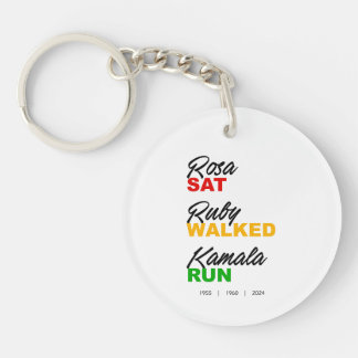 Rosa Sat Ruby Walked Kamala Run Text Key Ring