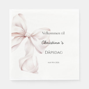 Rosa sløyfe Barnedåps servietter Napkins