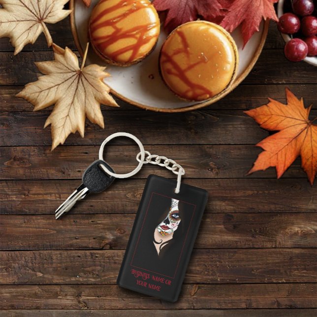 Rosa Sugar Skull  Portrait Business Key Ring (Creator Uploaded)