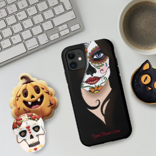Rosa Sugar Skull Portrait iPhone 11 Case