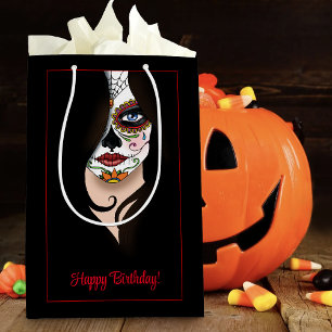 Rosa Sugar Skull Portrait Medium Gift Bag