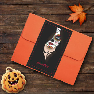 Rosa Sugar Skull Portrait Rectangular Sticker