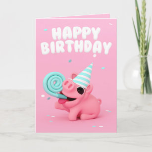 Rosa the Pig Happy Birthday card
