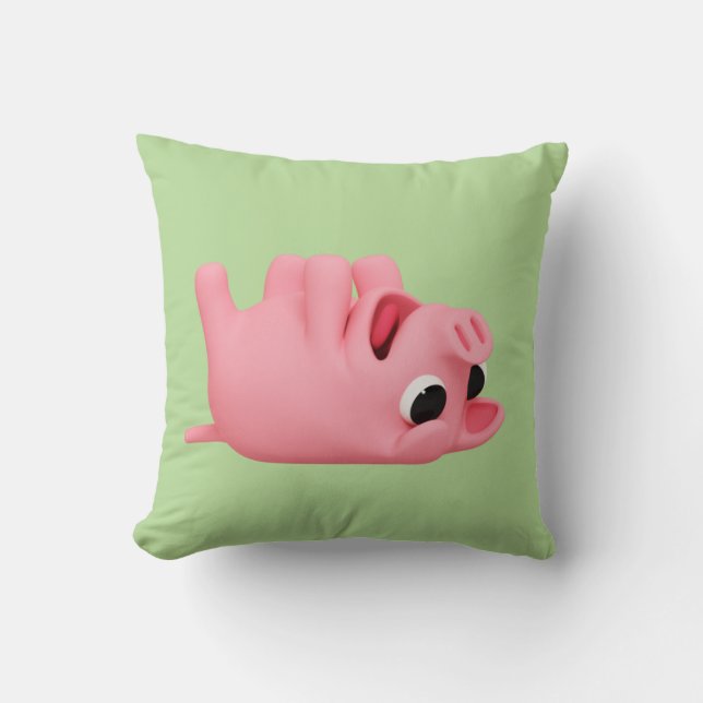 Rosa the Pig laying on her back Cushion (Front)