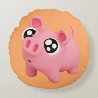 Rosa the Pig puppy Eyes Round Cushion