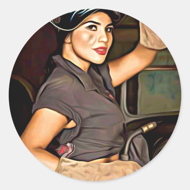 Rosa-the-welder Classic Round Sticker (Front)