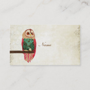 Rosa Vintage Owl Business Card/Tags Business Card