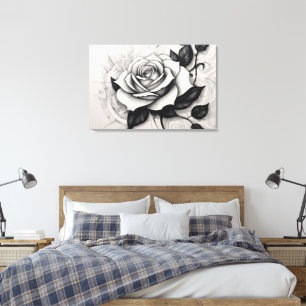 Rosa White Abstrata Canvas Print