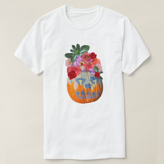 Rosabella Floral Pumpkin Graphic  T-Shirt (Design Front)
