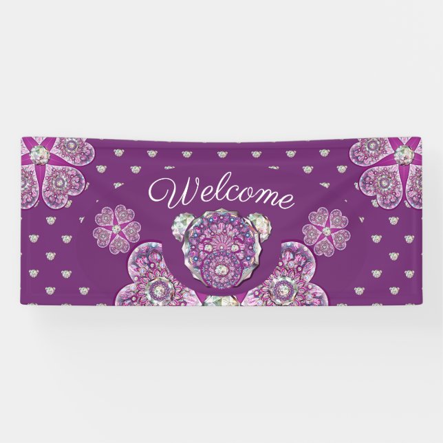 Rosace blue or red for baby&child banner (Horizontal)