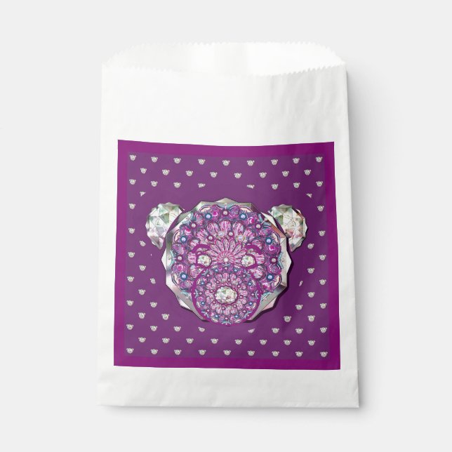 Rosace blue or red for baby&child favour bags (Front)