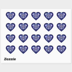 Rosace blue or red for baby&child heart sticker