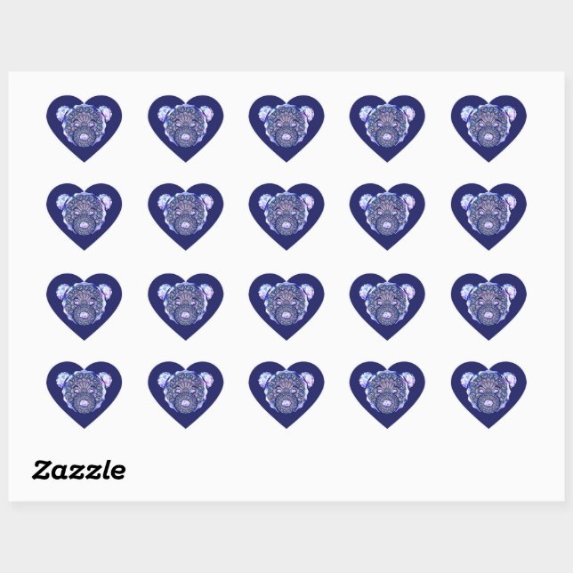 Rosace blue or red for baby&child heart sticker (Sheet)