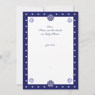 Rosace blue or red for baby&child invitation