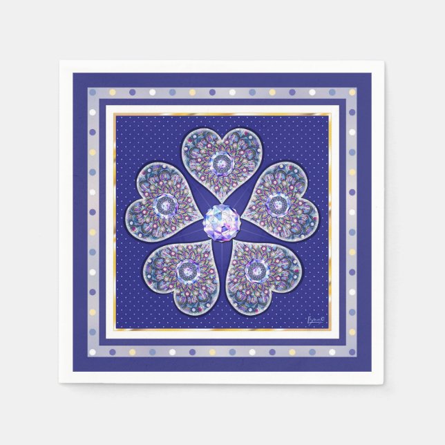 Rosace blue or red for baby&child napkin (Front)