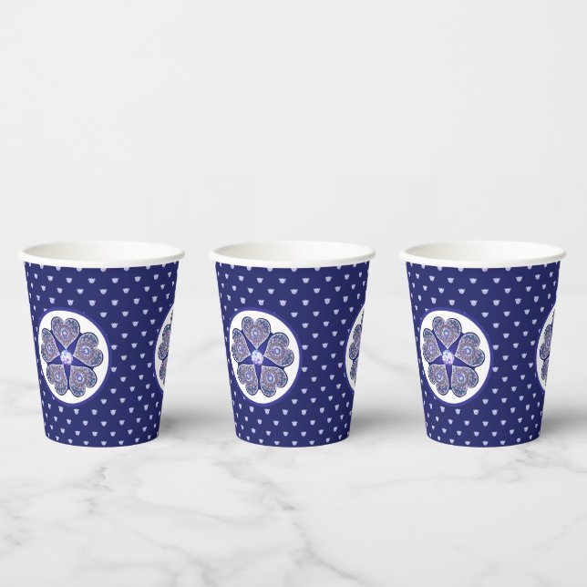 Rosace blue or red for baby&child paper cups (Multi)