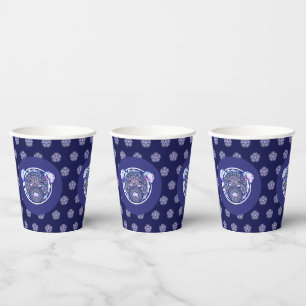Rosace blue or red for baby&child paper cups