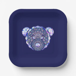 Rosace blue or red for baby&child paper plate