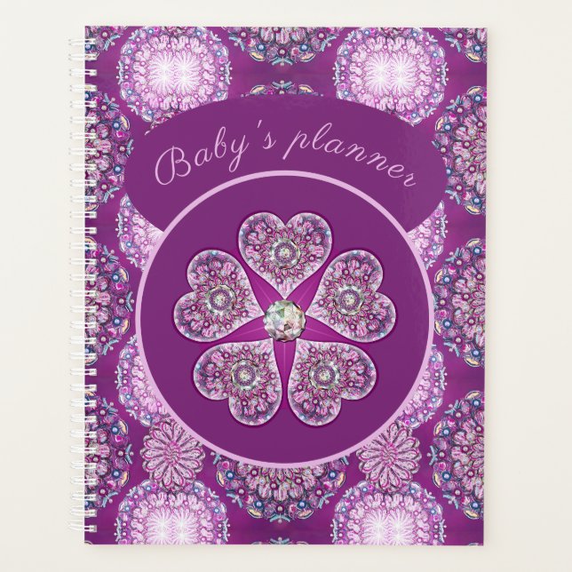 Rosace blue or red for baby&child planner (Front)