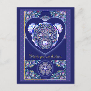 Rosace blue or red for baby&child postcard