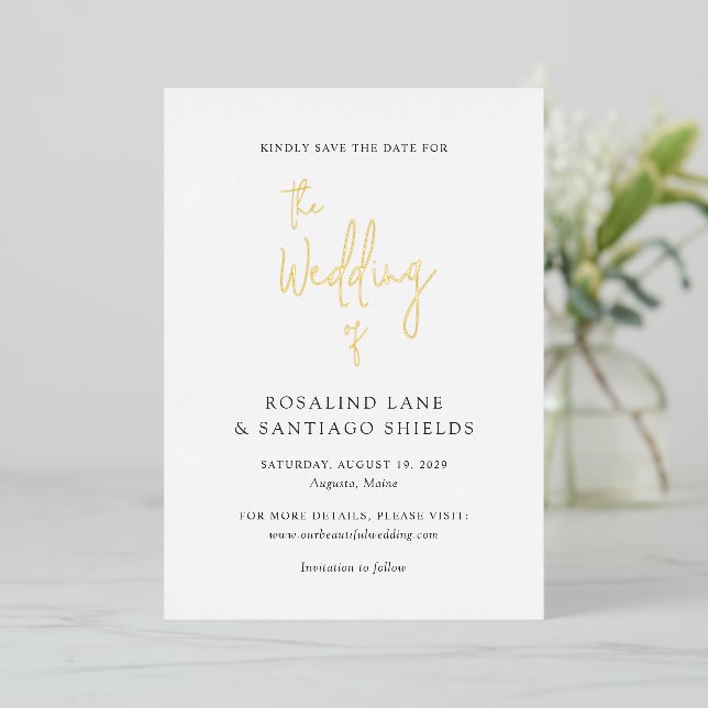 Rosalind Modern Elegant Wedding Save the Date (Standing Front)
