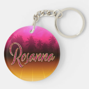 Rosanna Vorname Name golden pink Schlüsselanhänger Key Ring