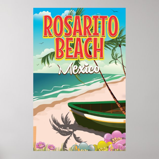 Rosarito Beach Mexican travel poster (Front)