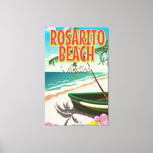 Rosarito Beach Mexican travel poster Canvas Print