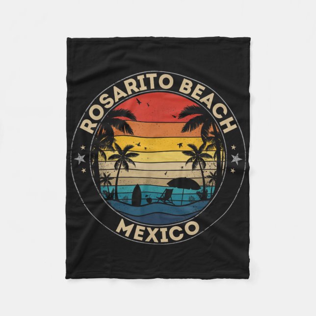 Rosarito Beach Souvenir - Mexico Reminder  Fleece Blanket (Front)