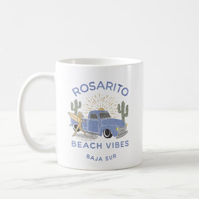 Rosarito Mexico Beach Vibes vintage Coffee Mug (Left)
