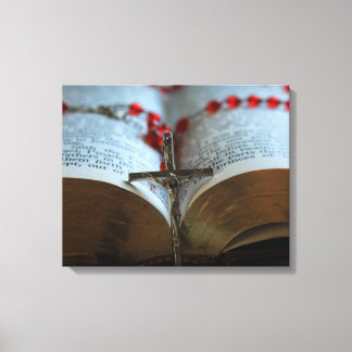 Rosary and Bible 1 Canvas Print