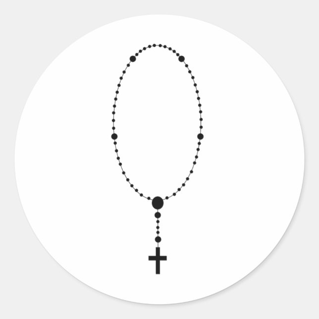 Rosary beads classic round sticker (Front)