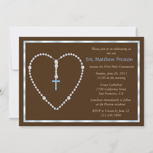 Rosary Heart Invitation (Front)