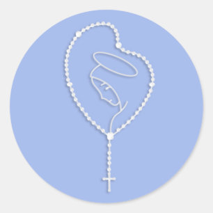 Rosary MARY Classic Round Sticker