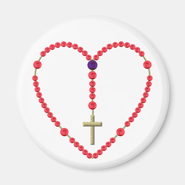 Rosary (Red and Blue Roses) Magnet (Front)