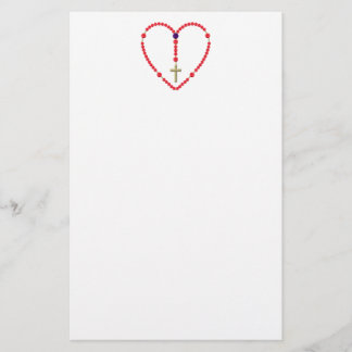 Rosary (Red and Blue Roses) Stationery