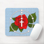 Rosary with Cross Pattern Mouse Mat (With Mouse)
