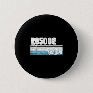 Roscoe New York Ny Retro Vacation Skiing Hiking Sn 6 Cm Round Badge