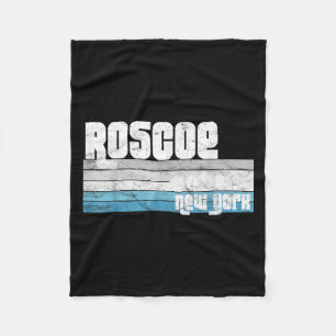 Roscoe New York Ny Retro Vacation Skiing Hiking Sn Fleece Blanket