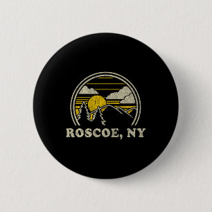 Roscoe New York Ny T Shirt Vintage Hiking Mountain 6 Cm Round Badge