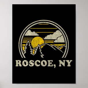 Roscoe New York Ny T Shirt Vintage Hiking Mountain Poster