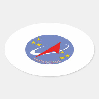 Roscosmos Flight Logo Round Oval Sticker
