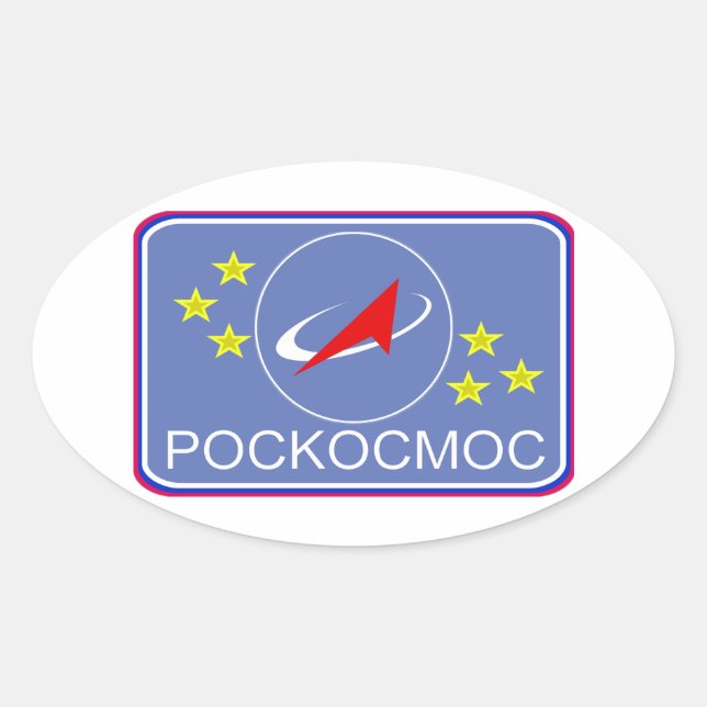 Roscosmos Flight Patch Oval Sticker (Front)