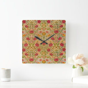 Rose, 1883 by William Morris Square Wall Clock