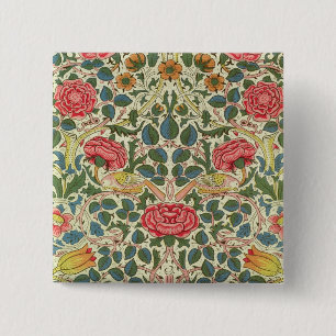 'Rose', 1883 (printed cotton) 15 Cm Square Badge