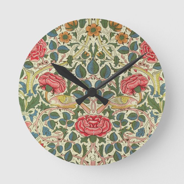 'Rose', 1883 (printed cotton) Round Clock (Front)