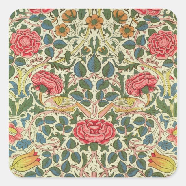 'Rose', 1883 (printed cotton) Square Sticker (Front)