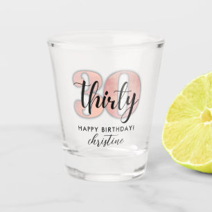 Rose 30th Birthday Shot Glass